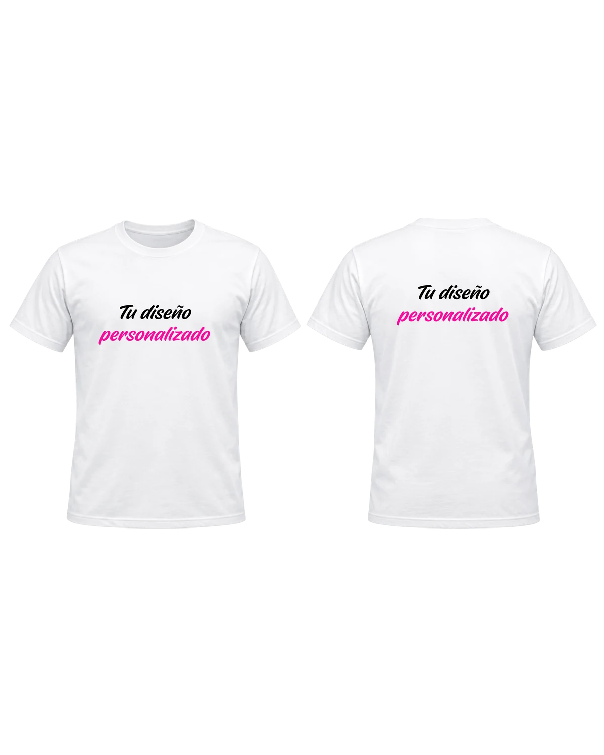 Playera personalizada vista por el frente y por detrás